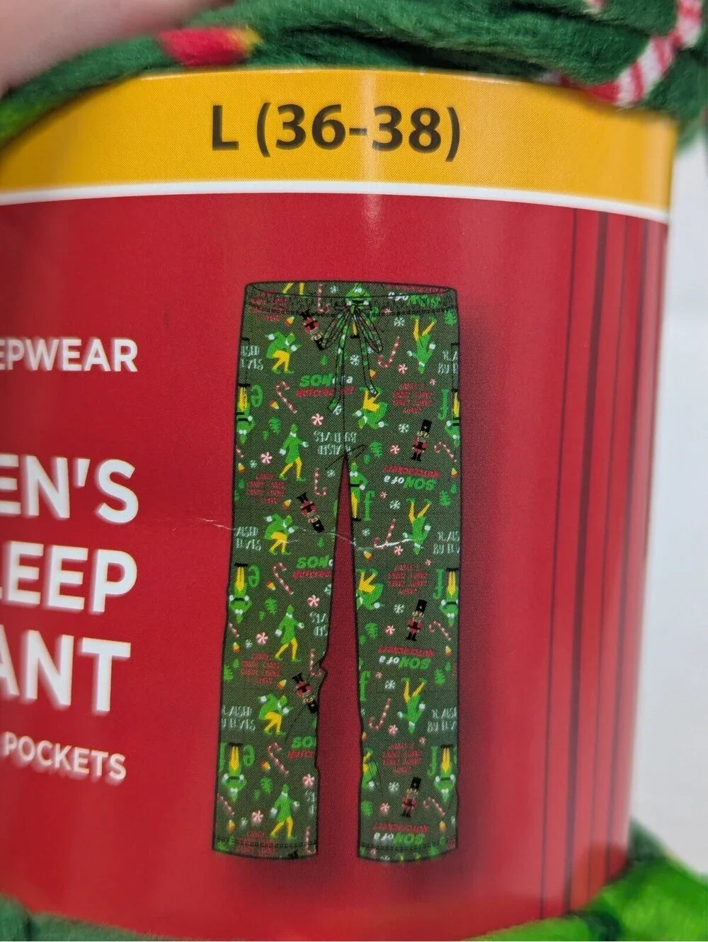 elf Movie - Men's Christmas Fleece Sleep Pants - Size L (36-38)
